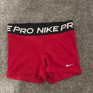 Nike Red Training Shorts with Black Waistband
